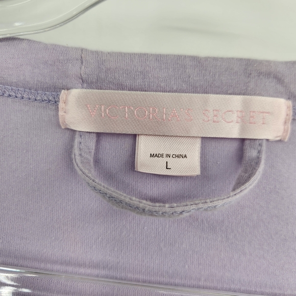 Victoria's Secret Cotton Short Robe Elastic Logo Back With Tie Womens Size Large - Picture 4 of 8